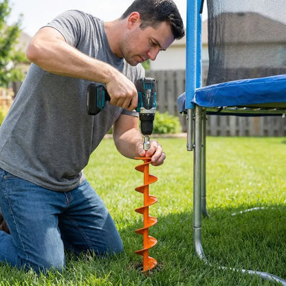 🌀 Heavy-Duty Full Spiral Ground Anchors – Drill-Ready Steel Tie-Down Stakes for Tents & Trampolines 🔩