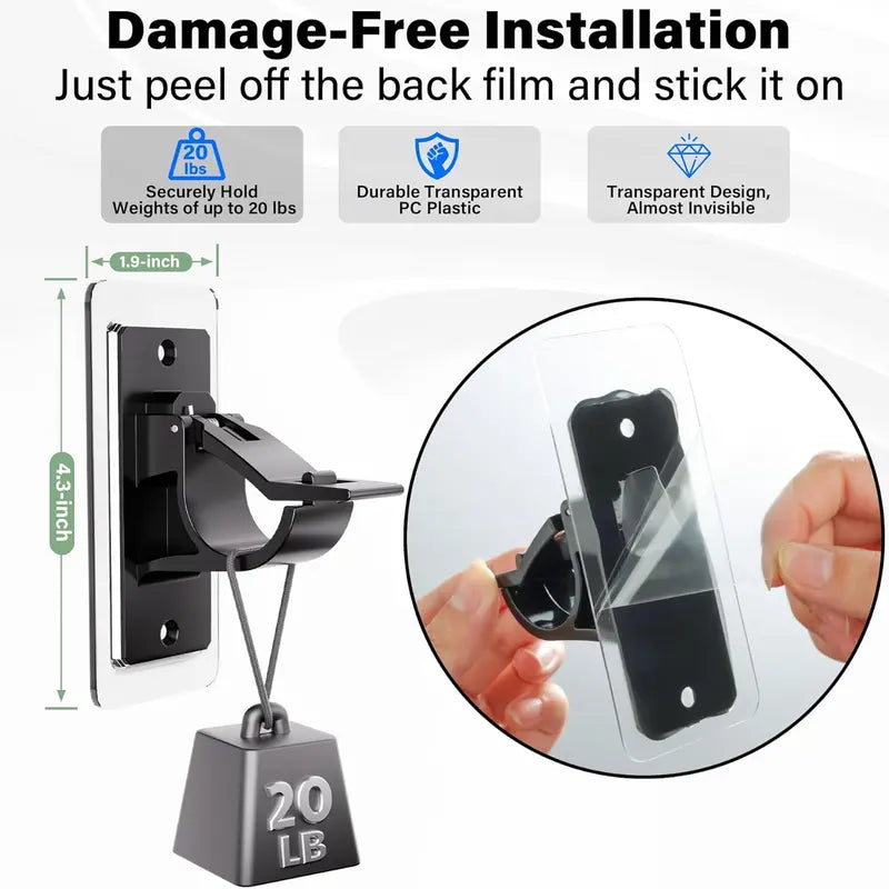 No-Drill Curtain Rod Brackets – Easy Peel & Stick