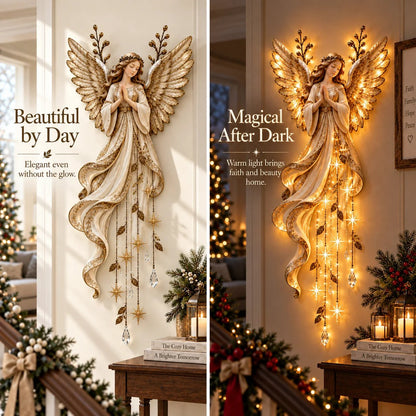✨Last Day 49% OFF✨Guardian Angel Starfall LELUMP™ – Lighted Faith & Blessing Christmas Wall Decor✨