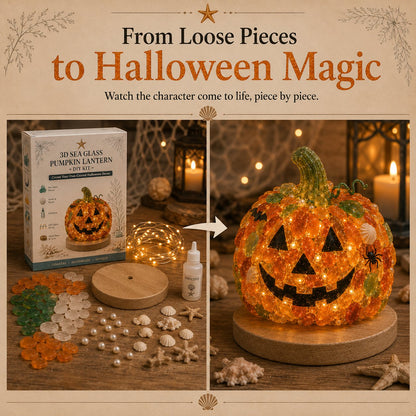 🔥😍 Last Day 49% OFF – 🎃 Beginner-Friendly DIY Lighted Sea Glass Halloween Character Kit Collection💕