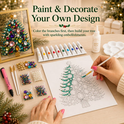 🔥 LAST DAY 49% OFF – 🎄 DIY Jeweled Christmas Tree Art Kit 💎✨