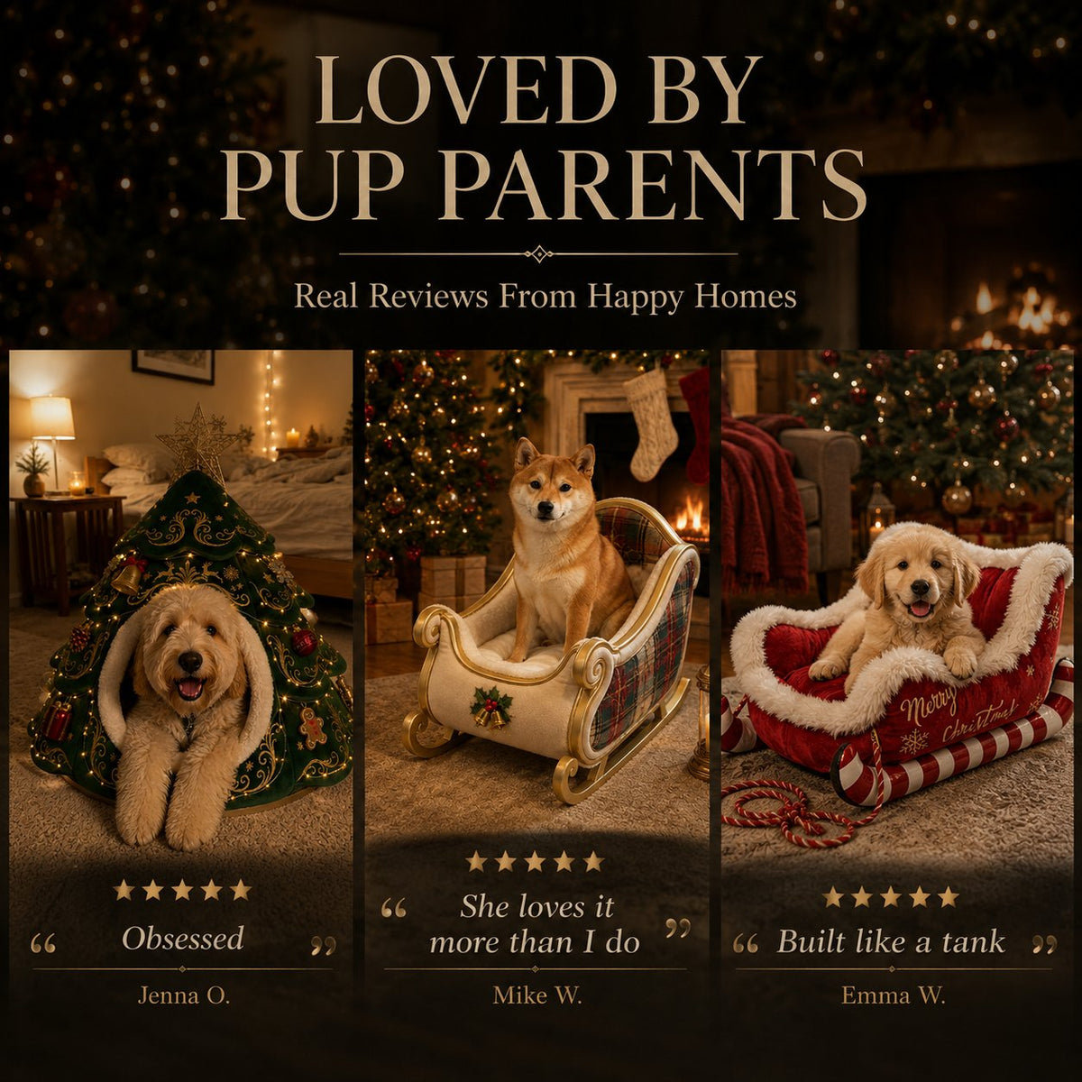 🎄 Christmas Dog Beds – Cozy Festive Sleigh & Holiday Pet Beds