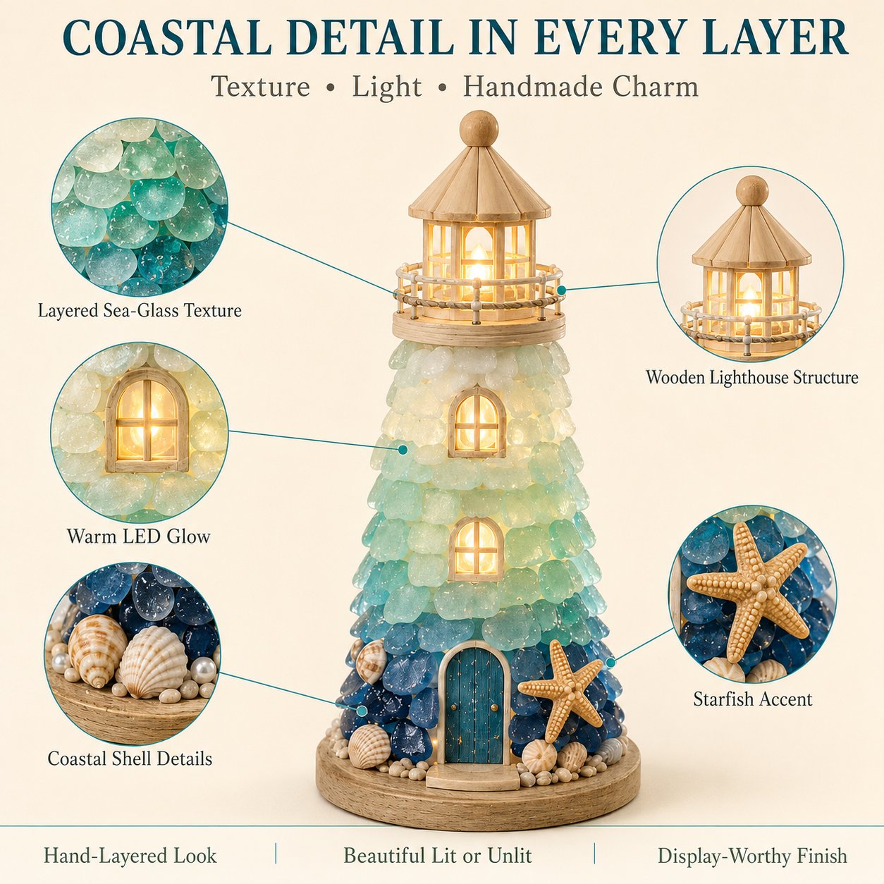 ⏳ Last Day 49% OFF – 🌊 Beginner-Friendly DIY Lighted Sea Glass💕