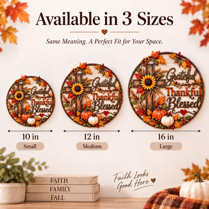 🎃Halloween Deal 50% OFF! 🍂 Grateful • Thankful • Blessed™ Fall Faith Wall Decor ✝️🌻