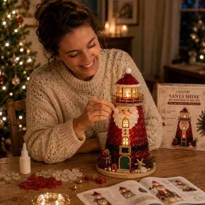 🎄Beginner-Friendly DIY Lighted Christmas Character Sea Glass-Style Lighthouse Kit Collection | Complete Kit with Sea Glass-Style Pieces, LED Lights & Step-by-Step Guide Included 💕