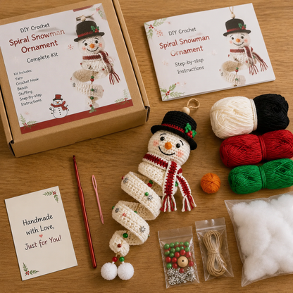 🔥Last Day 49% OFF ✨Crochet Snowman Spiral Ornament DIY Kit