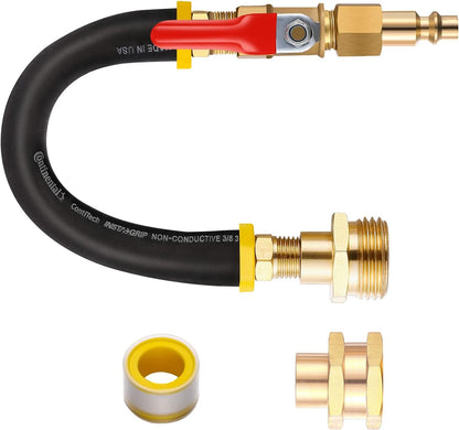 RV Winterizing & Sprinkler Blowout Adapter Kit with Shut-Off Valve