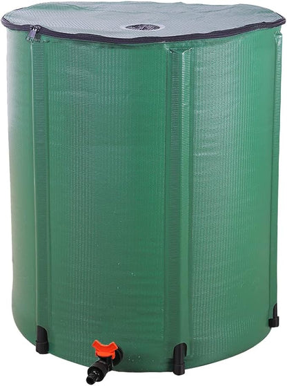 🔥Collapsible Rain Barrel,  , 100 Gallon Portable Rain Water Collection Barrel, 1000D PVC Rainwater Collection System, Garden Water Catcher Tank Storage Container with Spigot & Overflow Kit, Black#SohoChic