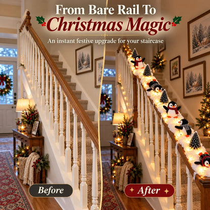 🐧 Penguin Christmas Stair Snow Decor | A Cozy Penguin Christmas Story ✨