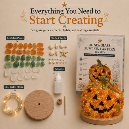 🔥😍 Last Day 49% OFF – 🎃 Beginner-Friendly DIY Lighted Sea Glass Halloween Character Kit Collection💕