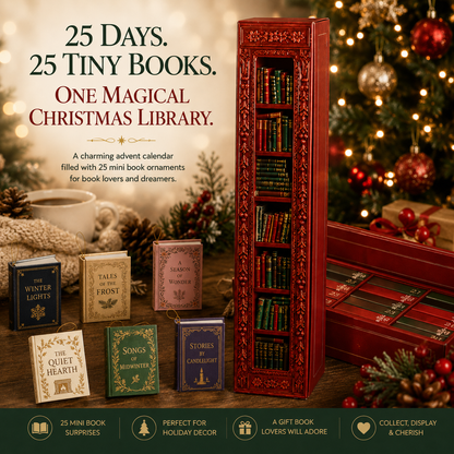 📚 25-Day Book Advent Calendar – 25 Openable Mini Book Ornaments