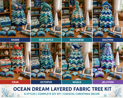 🌊 Ocean Dream Layered Fabric Art Kit – Create Your Own Coastal Decor