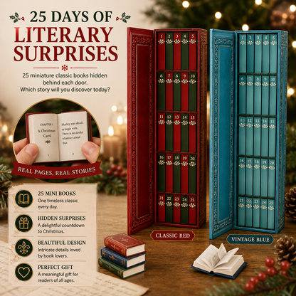 📚 25-Day Book Advent Calendar – 25 Openable Mini Book Ornaments