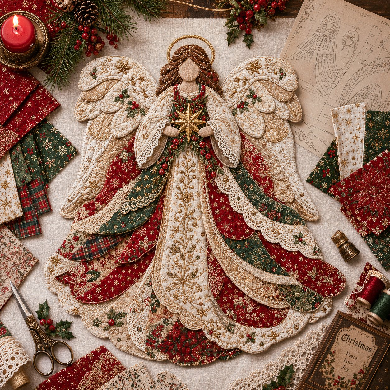 🎄🎅Christmas Patchwork Fabric DIY Decor Kit