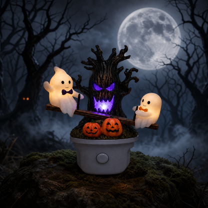 🎃 Last Day 50% OFF——👻 Animated Ghost Seesaw Plug-In Night Light – Halloween Decor