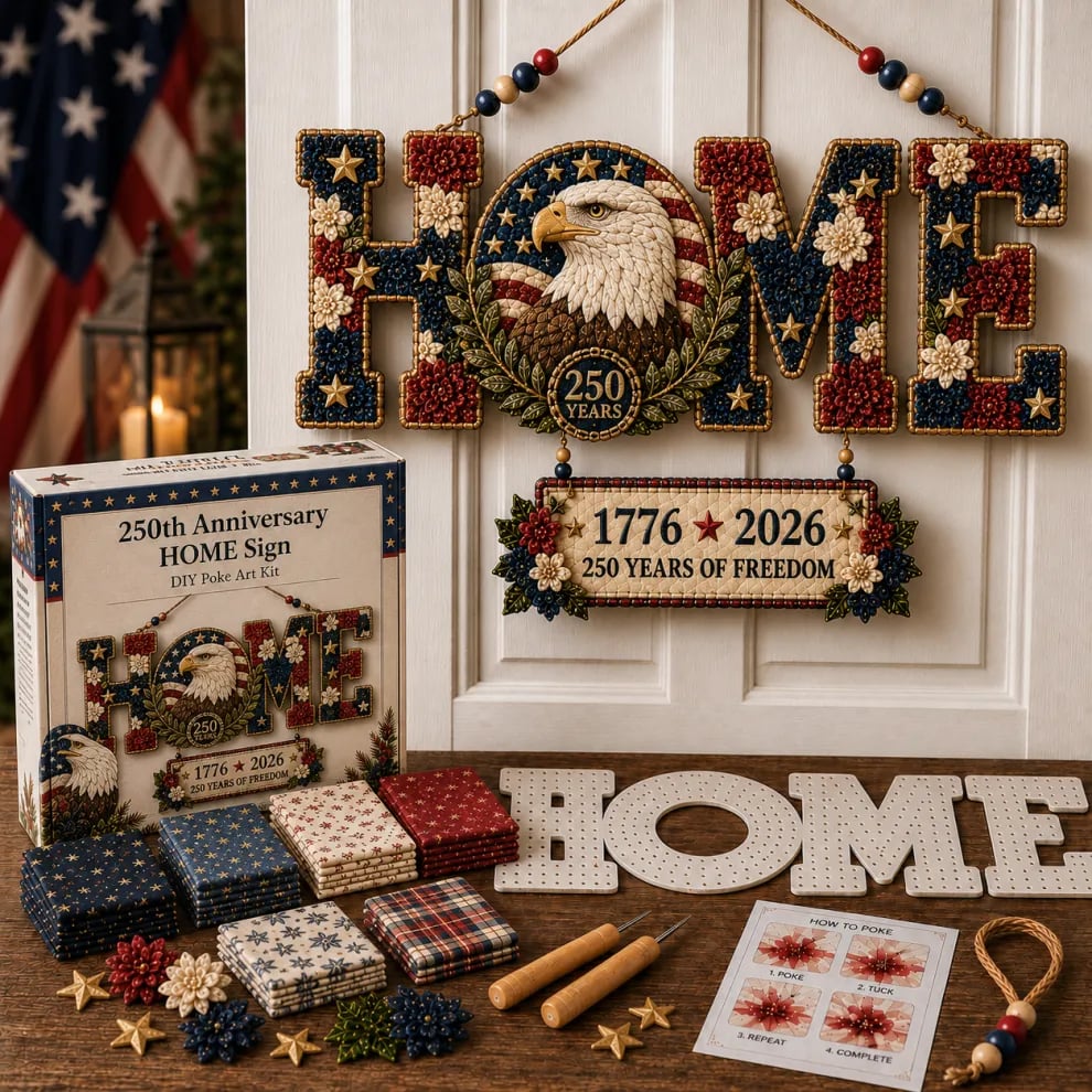 🔥49% Off Last Day DIY Fabric Poke Art HOME Sign Kit – No-Sew Seasonal Door & Wall Hanging Craft