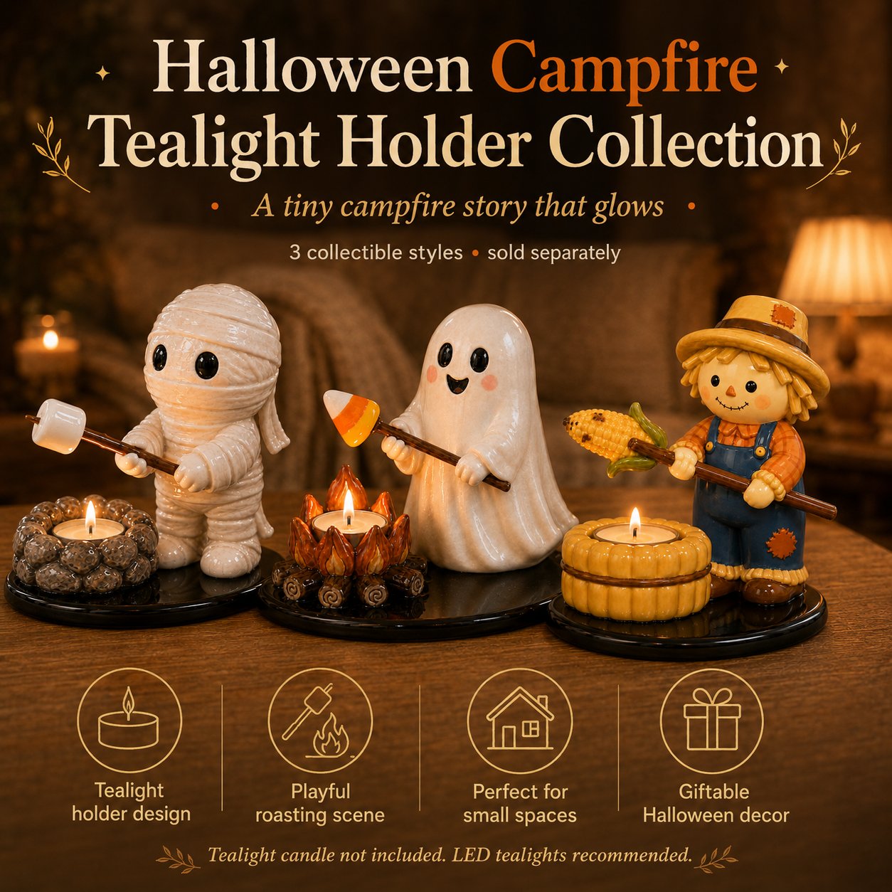 🔥LAST DAY 42% OFF💥Halloween Campfire Tealight Holder