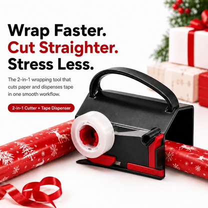🎁 2-in-1 Wrapping Cutter & Tape Dispenser