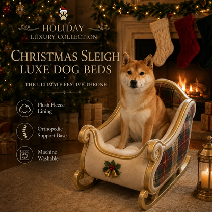 🎄 Christmas Dog Beds – Cozy Festive Sleigh & Holiday Pet Beds
