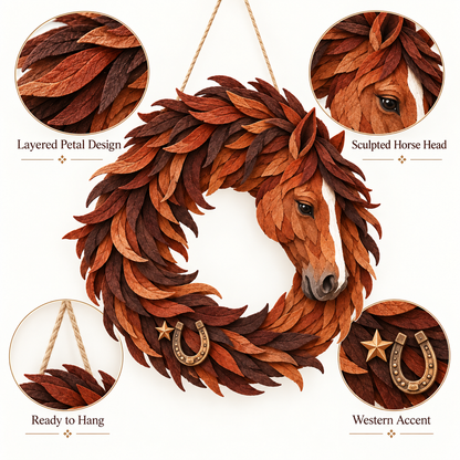 🐴 Rustic Horse Wreath