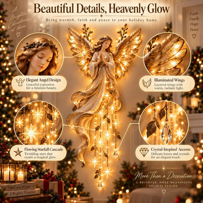 ✨Last Day 49% OFF✨Guardian Angel Starfall LELUMP™ – Lighted Faith & Blessing Christmas Wall Decor✨