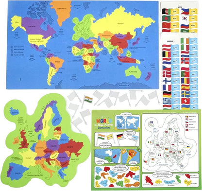 🔥49% OFF - 🌍 World Map & USA Map Puzzle Set