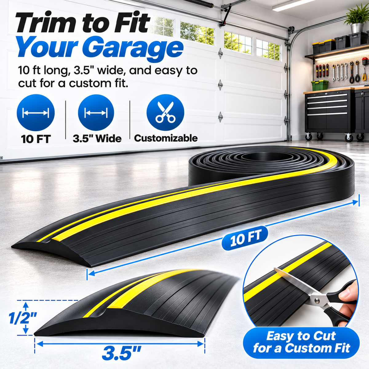 Garage Door Bottom Seal Strip,Fits All Standard Doors, Easy for DIY Homeowners
