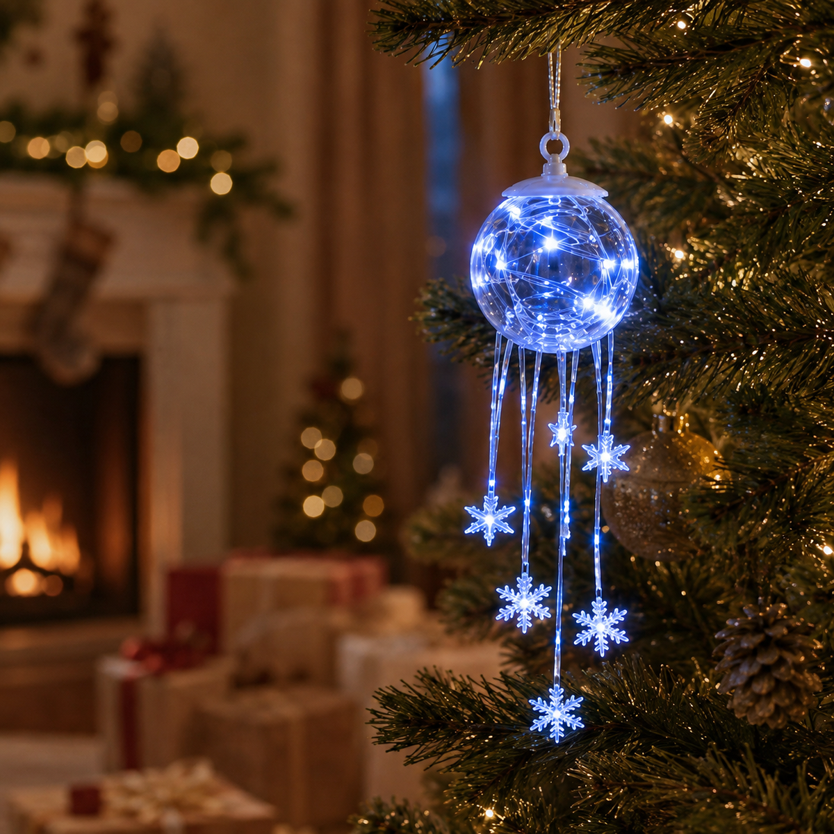 Winter Magic Snowflake Cascad – LED Hanging Christmas Ornament❄️