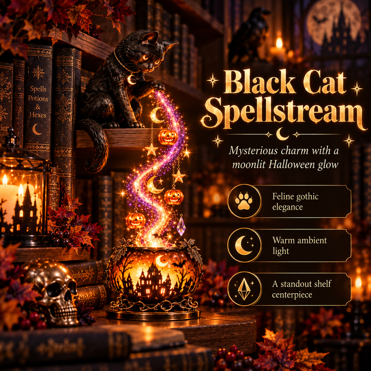 🧙 49% OFF | Witch Cascade Shelf Light – A Magical Glow for Halloween Night ✨
