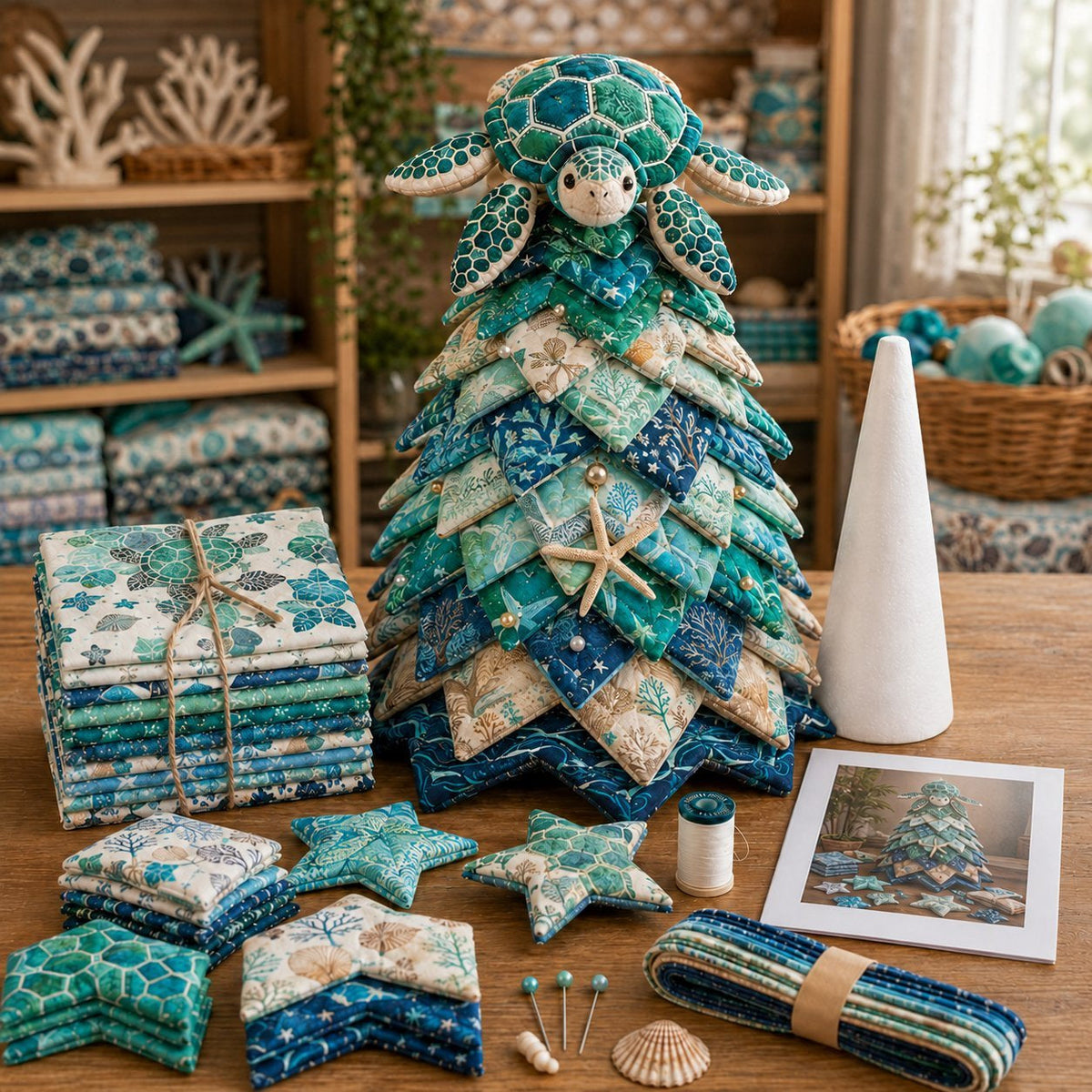 🌊 Ocean Dream Layered Fabric Art Kit – Create Your Own Coastal Decor