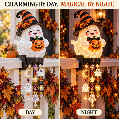 🎃 Halloween Porch Magic Cascade Railing Lights – Pumpkin, Witch, Ghost & Black Cat🎃🎃