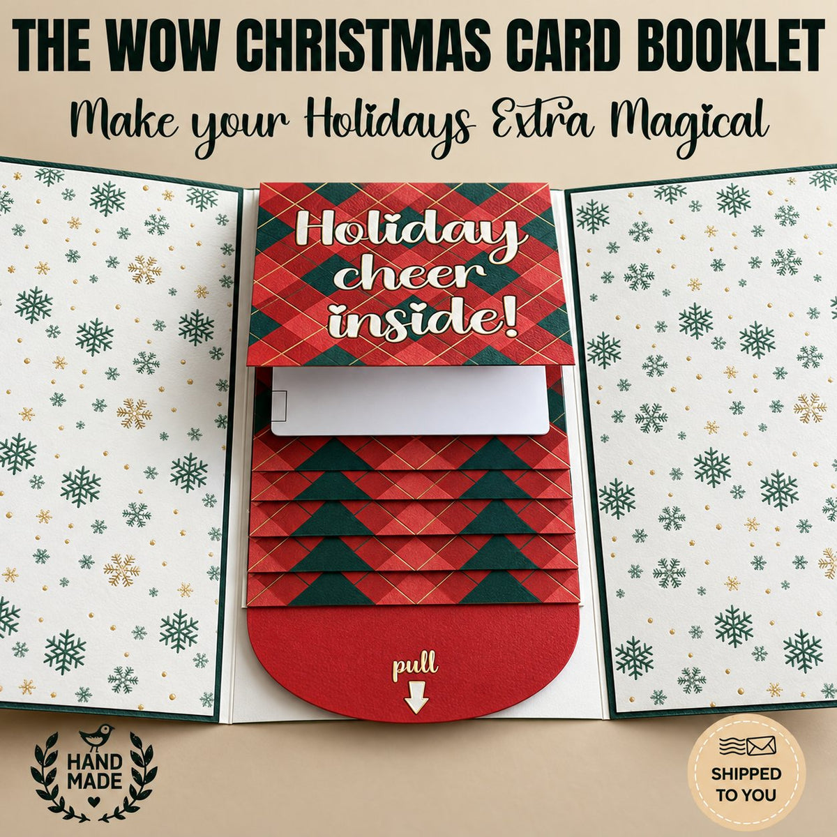 ⏰LAST DAY 50% OFF - 2026 New 🎅💳 (4PCS）Waterfall Christmas Gift Card Booklet ✨