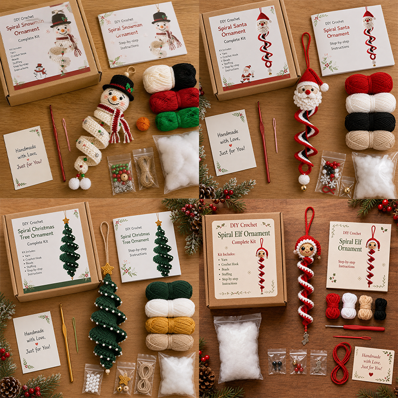 🔥Last Day 49% OFF ✨Crochet Snowman Spiral Ornament DIY Kit