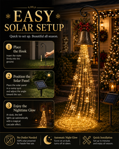 ✨✨Hot Sale 50% OFF🎄 Christmas Bell Cascade Solar Yard Light✨
