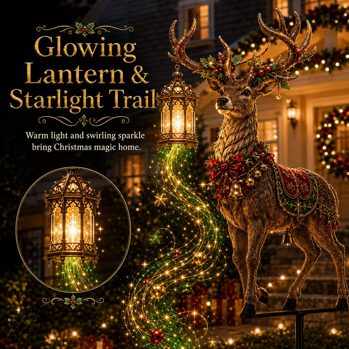 🔥Hot Sale 40% OFF🎄Light-Up Reindeer Christmas Yard Stake
