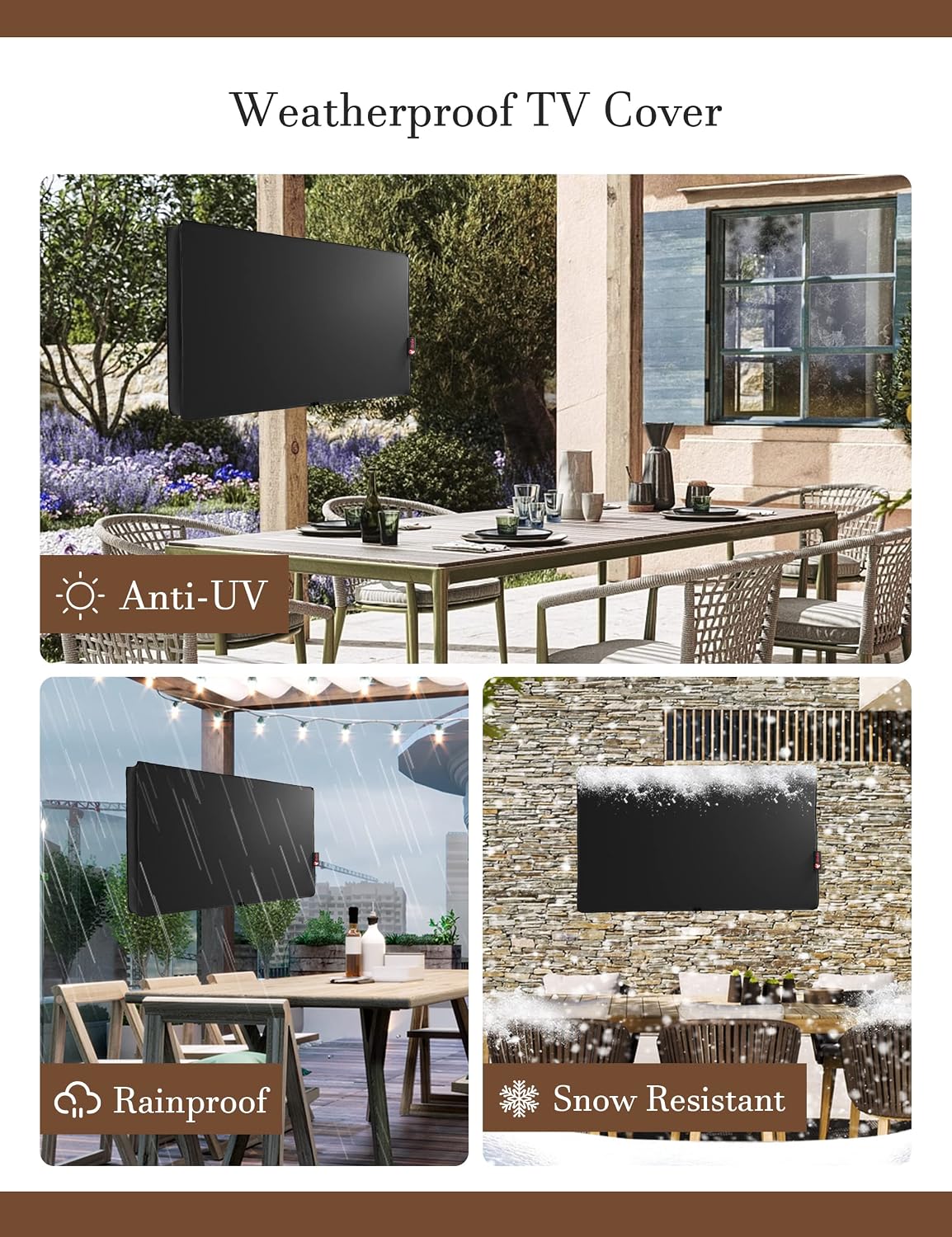 🎃Halloween Deal 50% OFF! Mesalode™ Outdoor TV Cover 36 to 85 inch Weatherproof and Waterproof