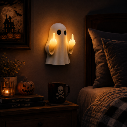 👻🔥Funny Ghost Middle Finger LED Lamp