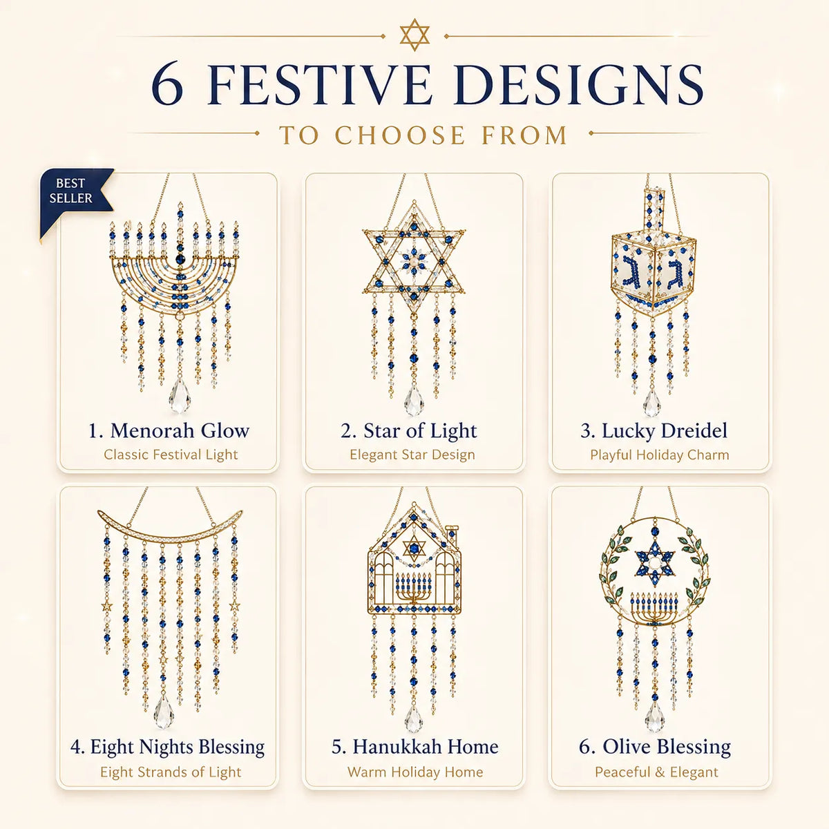 🕎 DIY Hanukkah Beaded Suncatcher Kit Create Your Own Festival of Lights Window Décor
