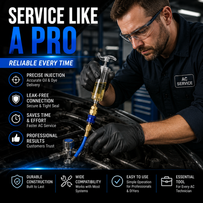 Fast • Clean • Accurate Injection-AC Oil & UV Dye Injector Kit