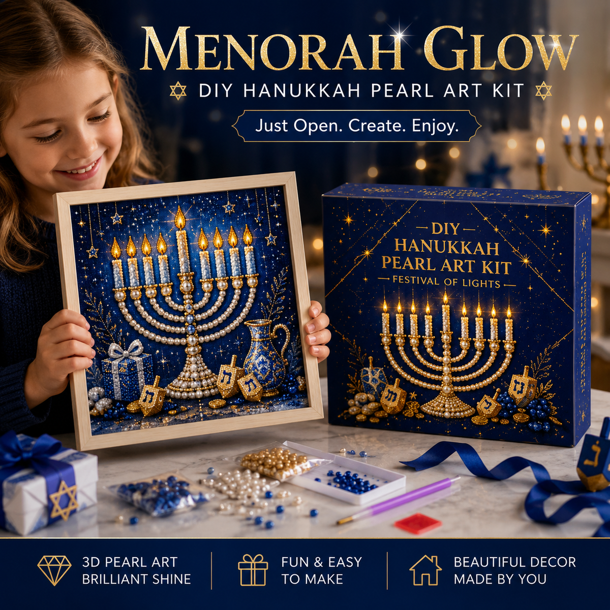👍👍HOT SALE 50% OFF - DIY Hanukkah Pearl Art Kit🎁