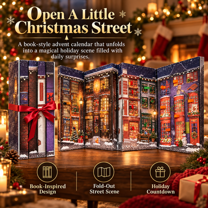 🎄 Christmas Book-Style Advent Calendar – Fold-Out Winter Village, Daily Holiday Surprises & Festive Shelf Décor 🎁✨