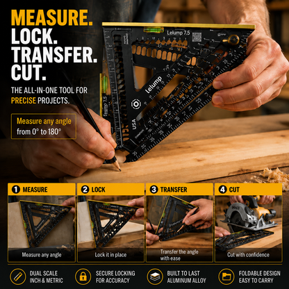 📐  Multi-Angle Measuring Tool – Foldable Ruler for Accurate Measurements, Carpentry & DIY Projects