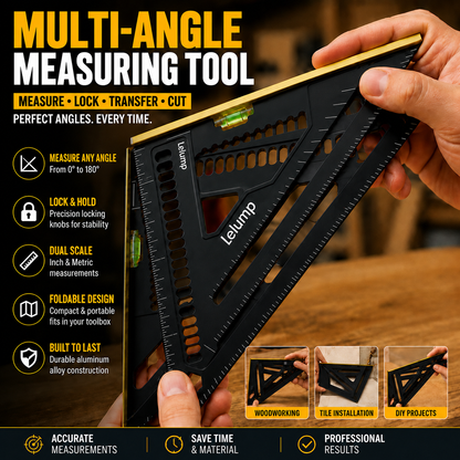 📐  Multi-Angle Measuring Tool – Foldable Ruler for Accurate Measurements, Carpentry & DIY Projects