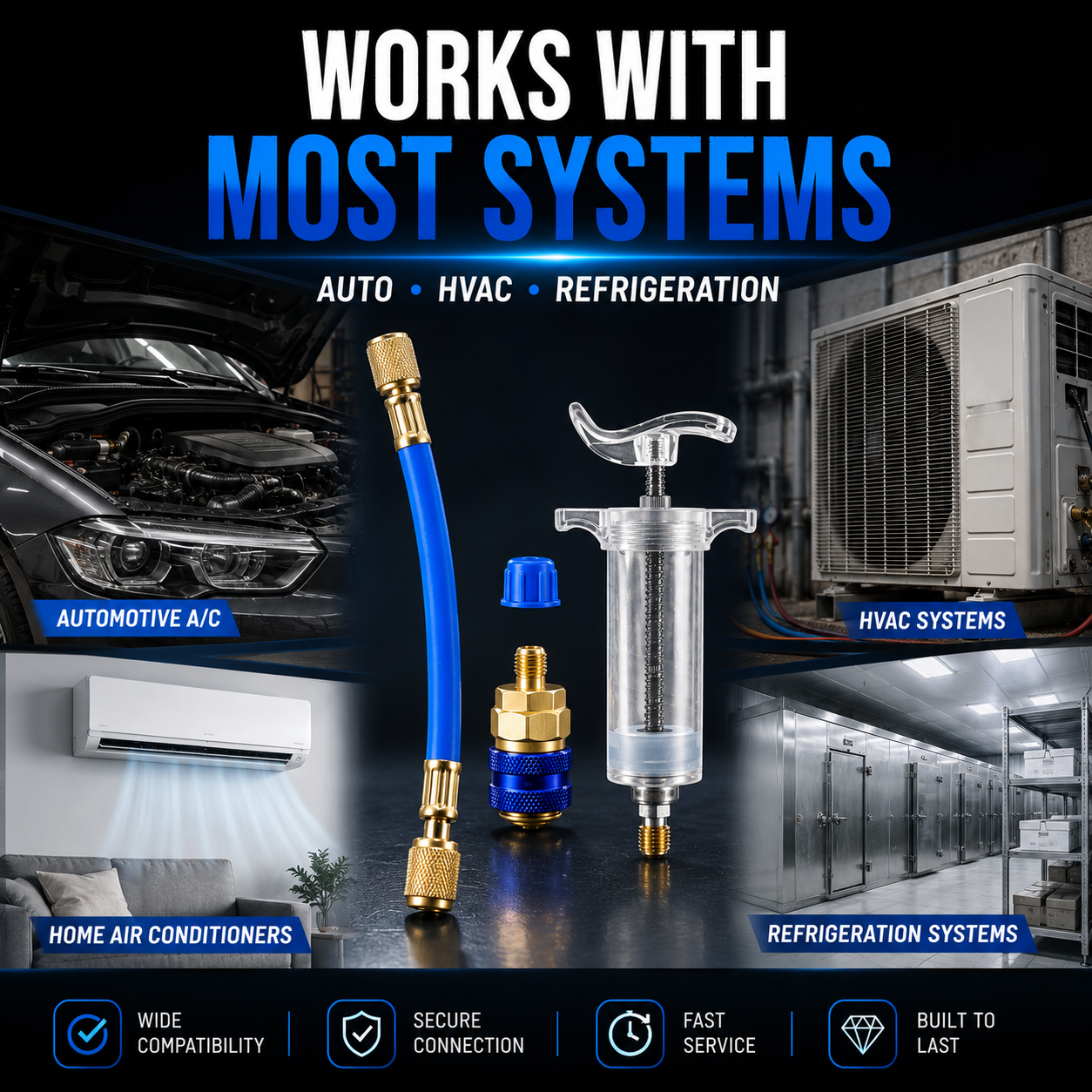 Fast • Clean • Accurate Injection-AC Oil & UV Dye Injector Kit
