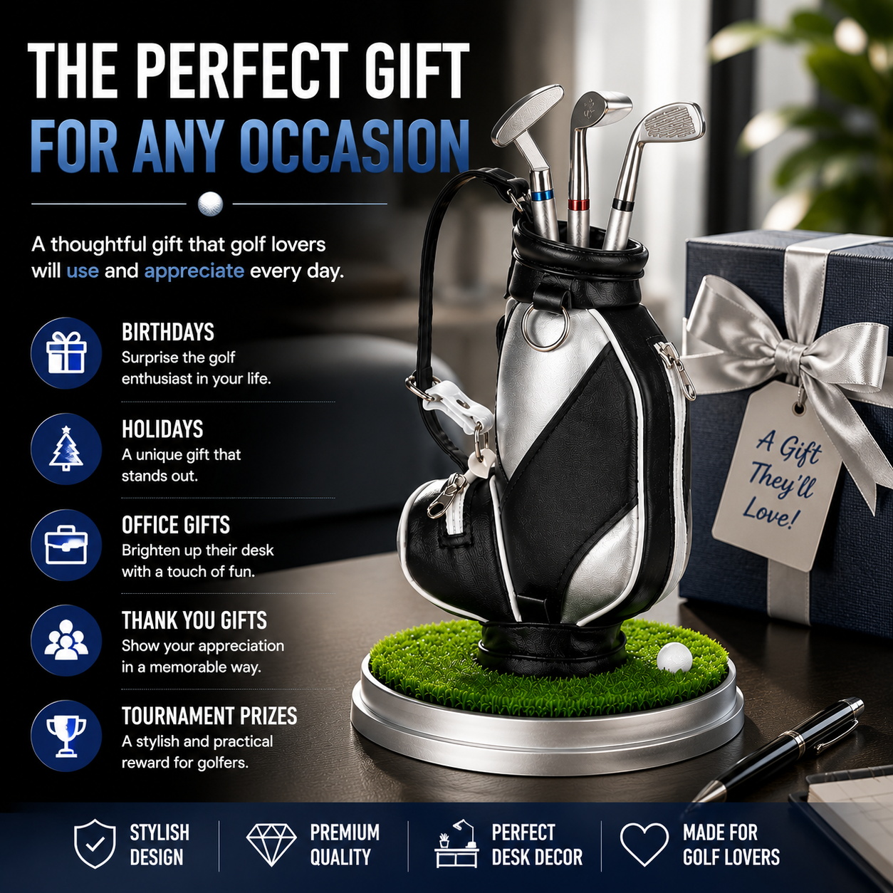 🔥50% off on the last day|⛳ Creative Golf Pen Holder with 3 Pens