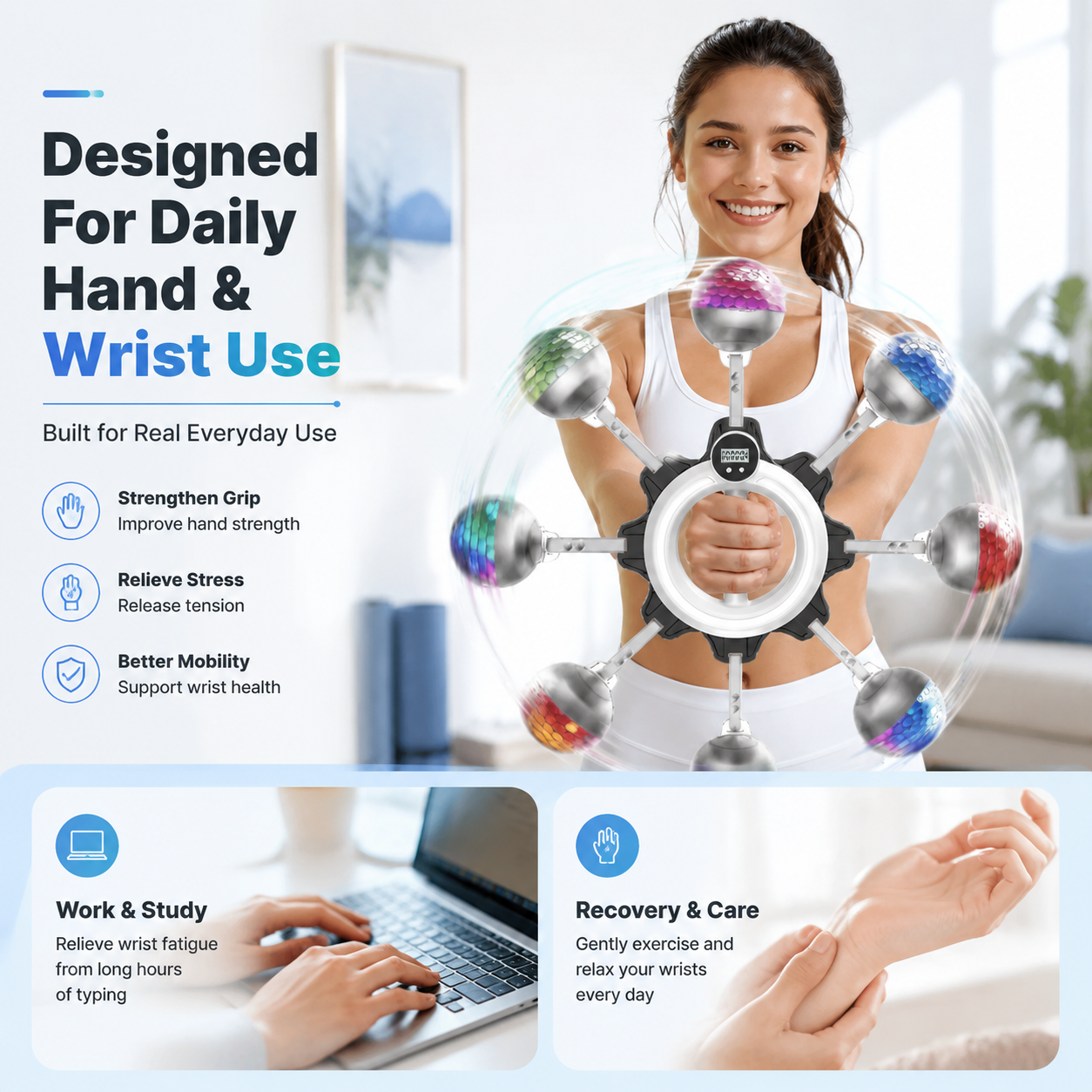 360° Wrist & Forearm Trainer | Upper Body Strength & Home Gym Tool
