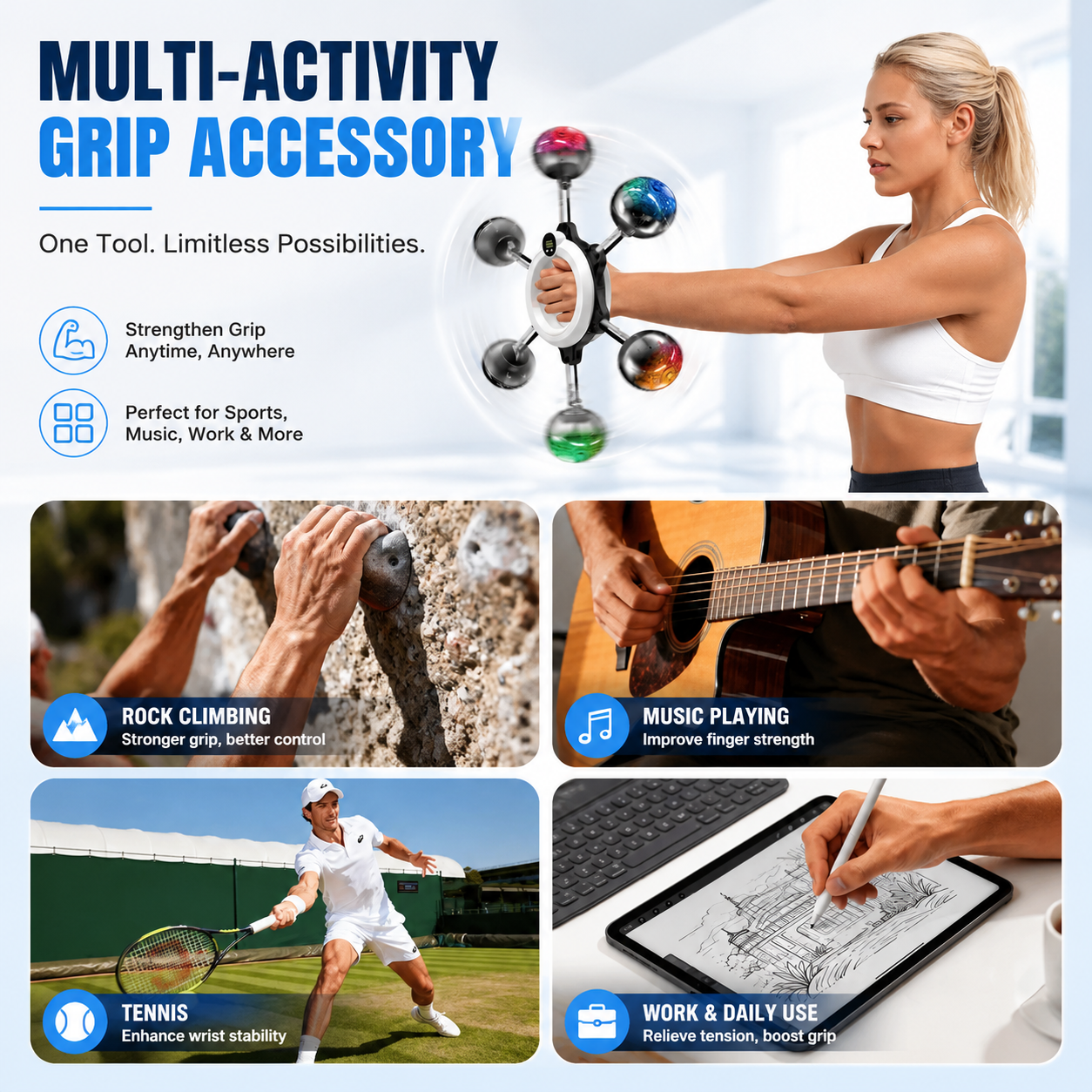 360° Wrist & Forearm Trainer | Upper Body Strength & Home Gym Tool
