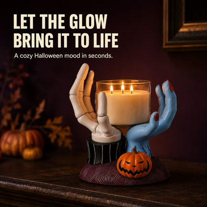 🎃 Spooky Hands Candle Holder – Cute & Creepy Halloween Tabletop Decor