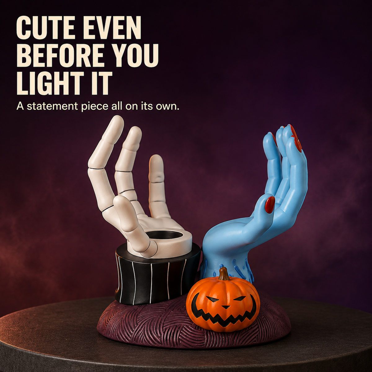 🎃 Spooky Hands Candle Holder – Cute & Creepy Halloween Tabletop Decor
