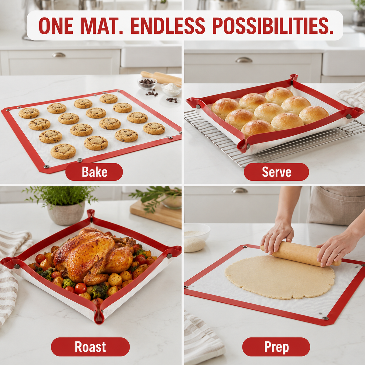 Silicone baking mat Black 15.8 x 11.8 in (40 x 30 cm)